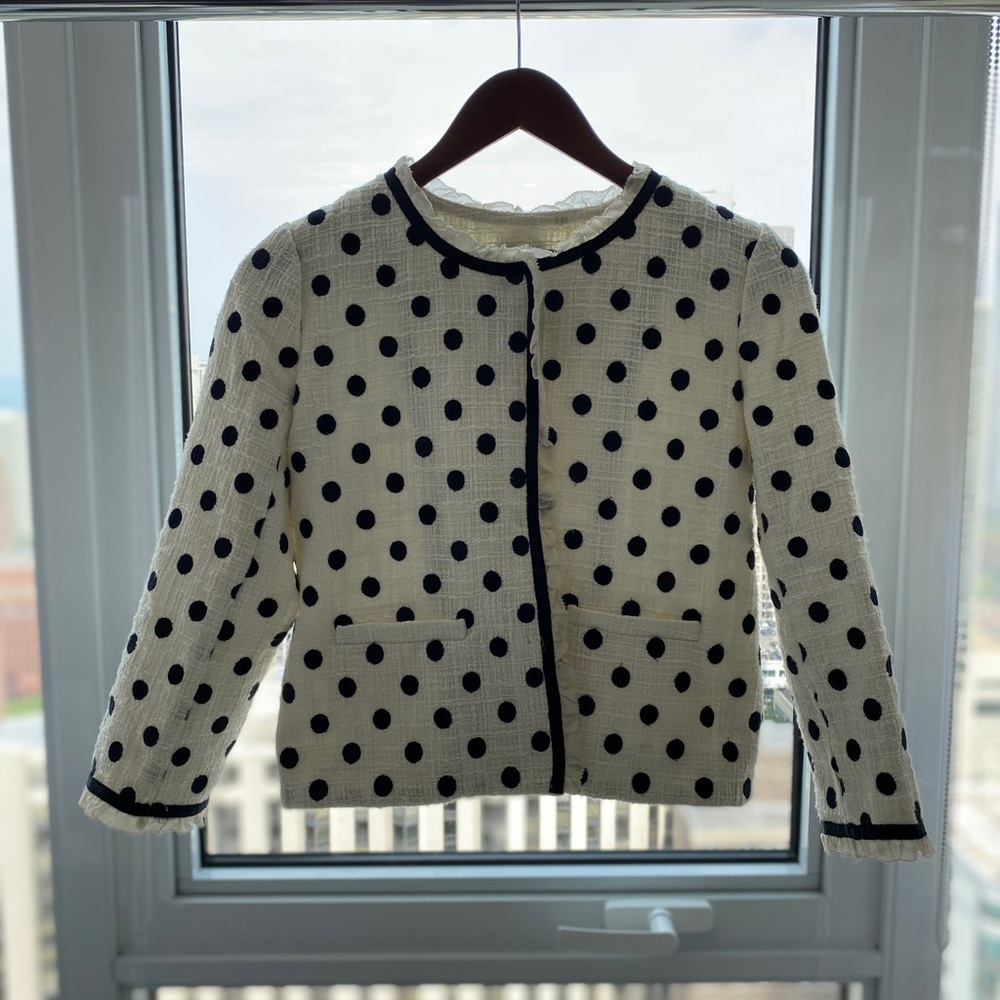 J. Crew Tweed Polka Dot Jacket size 0